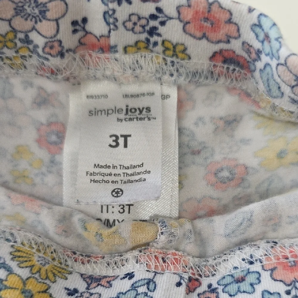 Simple Joys by Carter's Girls Floral Leggings Multicolor Pants Size 3T Spring